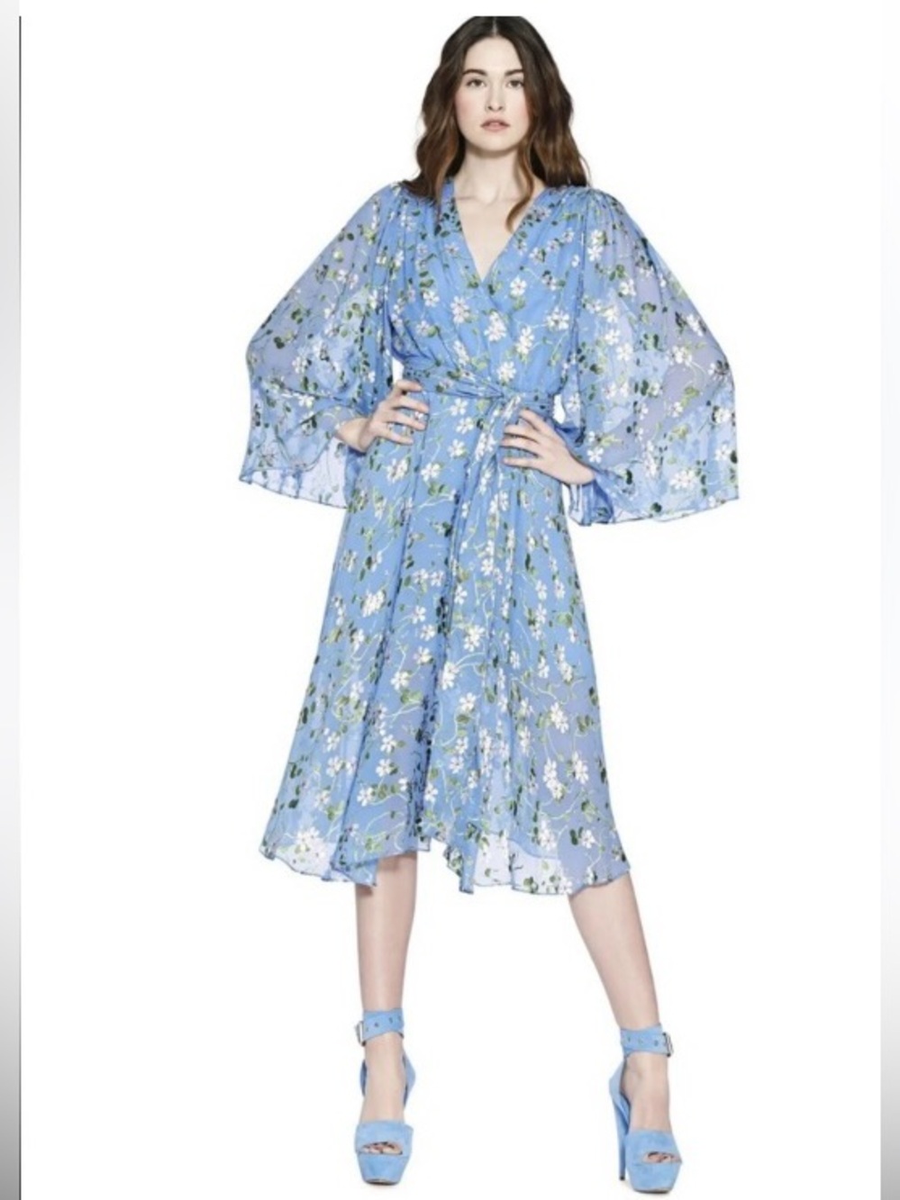 Alice + Olivia Halsey Flower Silk Dress
